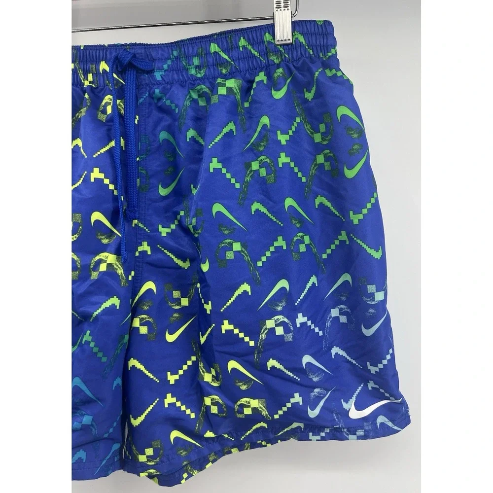 Nike Swim Trunks Shorts XXL Blue Green Yellow AOP Digital 36 6.5
